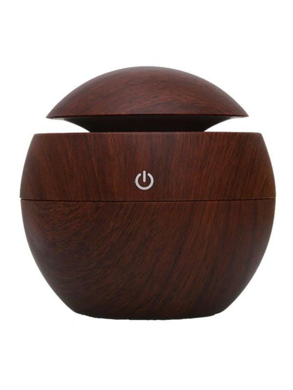 MINI CIRCULAR WOOD GRAIN HUMIDIFIER W/ 7 COLOR LED LIGHTS