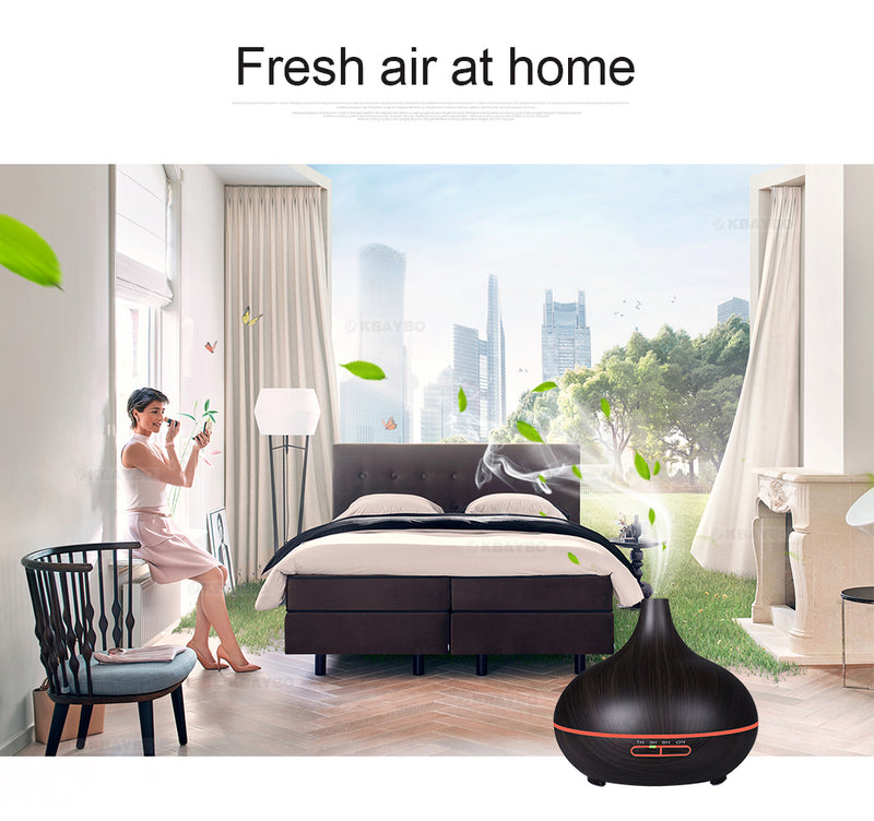 Hydrocomfy Wood Humidifier W/ 7 Color Led Lights